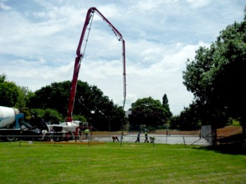 Tennis court installation